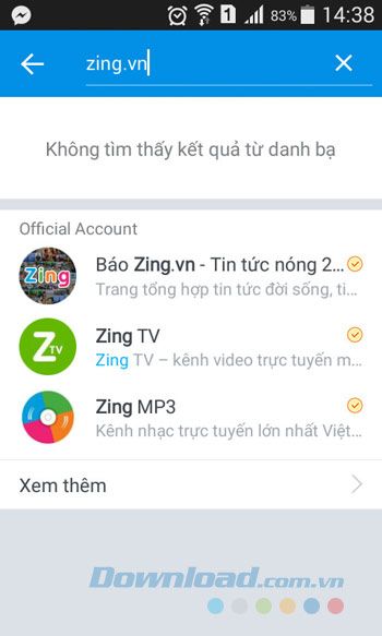 Tìm kiếm trên Zing.vn