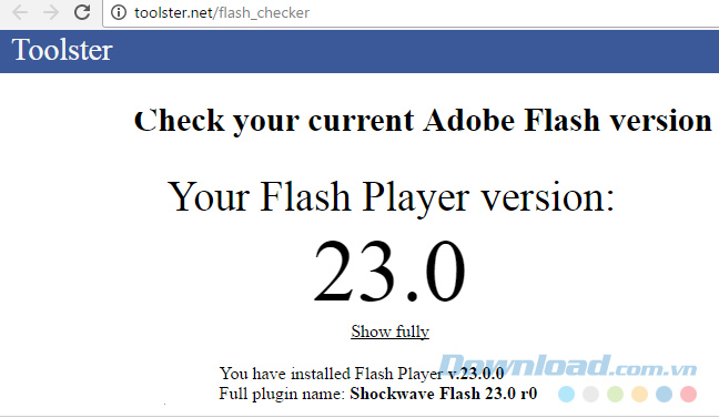 Kiểm tra phiên bản Flash