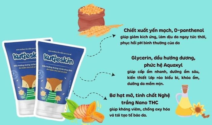 Kem dưỡng ẩm Kutieskin là sản phẩm được làm từ các thành phần tự nhiên