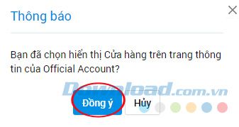 Xác nhận hiển thị cửa hàng