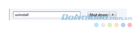 Nhập uninstall vào ô tìm kiếm