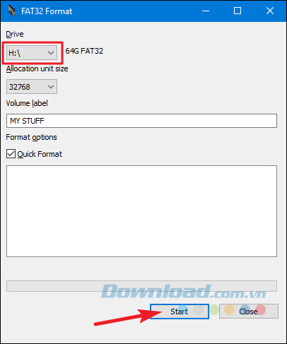 Cửa sổ FAT32 Format