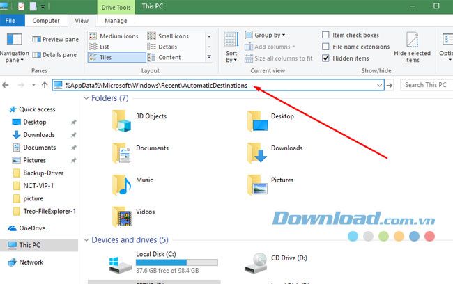 Tình trạng treo của File Explorer