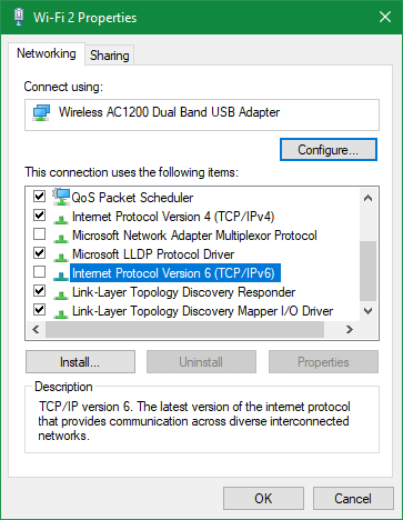Tắt IPv6