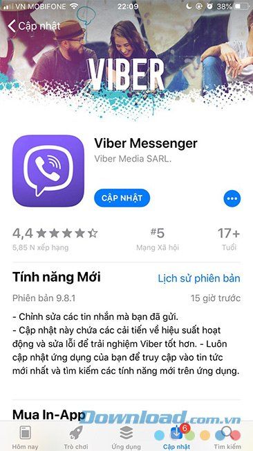 Viber mới thêm tính năng chỉnh sửa tin nhắn đã gửi