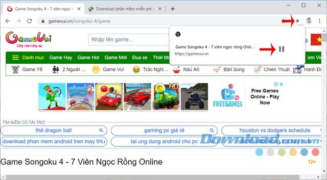 Điều khiển âm thanh trực tiếp trên thanh công cụ của trình duyệt Chrome