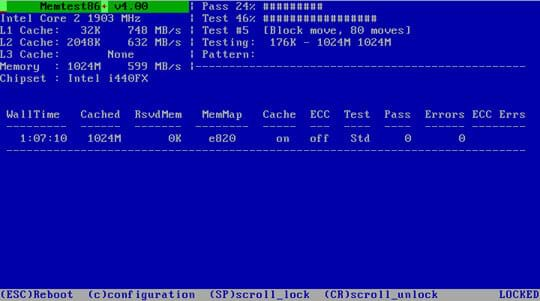 Memtest86+ hỗ trợ phát hiện lỗi bộ nhớ