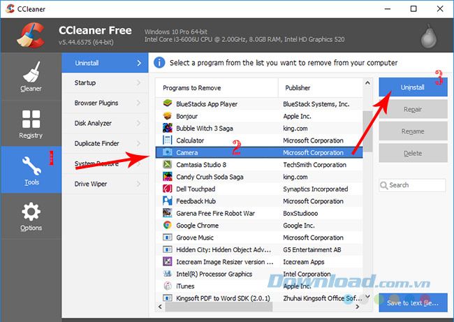 Gỡ bỏ phần mềm máy tính một cách đơn giản với CCleaner