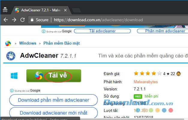 Tải về AdwCleaner ngay