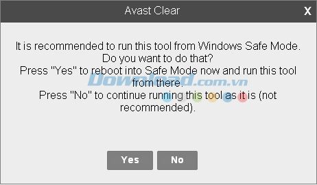 Chọn chế độ cho Avast Clear