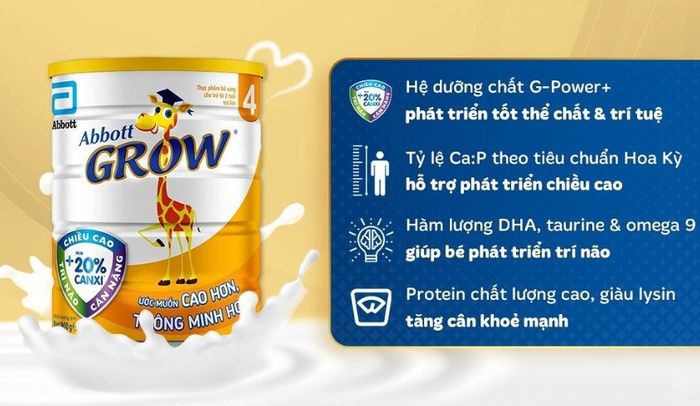 Sữa bột Abbott Grow số 4 hương vani 900g (dành cho trẻ từ 2 tuổi)