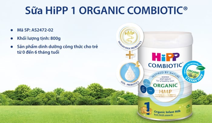 Sữa bột HiPP Organic Combiotic vị thanh số 1 dung tích 800g (phù hợp cho bé từ 0 - 6 tháng tuổi)