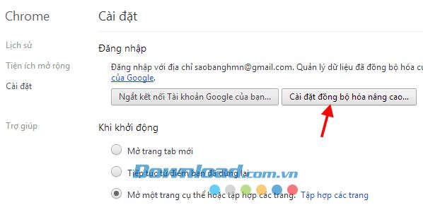 Cách đồng bộ dữ liệu trên trình duyệt Google Chrome