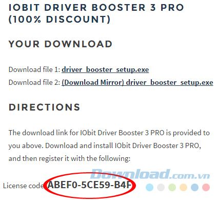 Mã Key bản quyền cho phần mềm IObit Driver Booster PRO