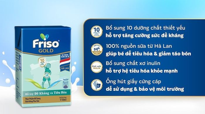 Thùng 48 hộp sữa pha sẵn Friso Gold hương vani 110ml có giá tham khảo khoảng 424.000Đ