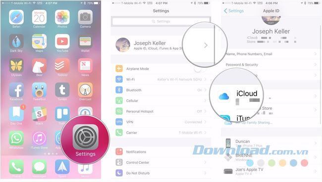 Kích hoạt sao lưu iCloud trên thiết bị iOS