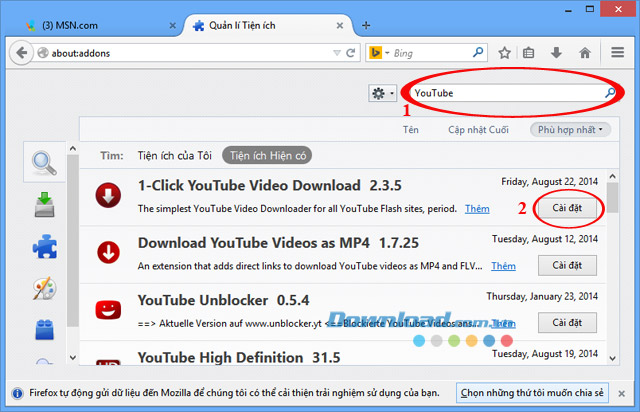 Hướng dẫn tải video từ YouTube trên Firefox