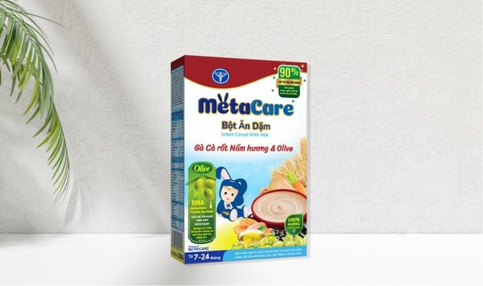 Bột ăn dặm MetaCare với hương vị gà, cà rốt, nấm hương và olive, đóng hộp 200g (7 - 24 tháng)