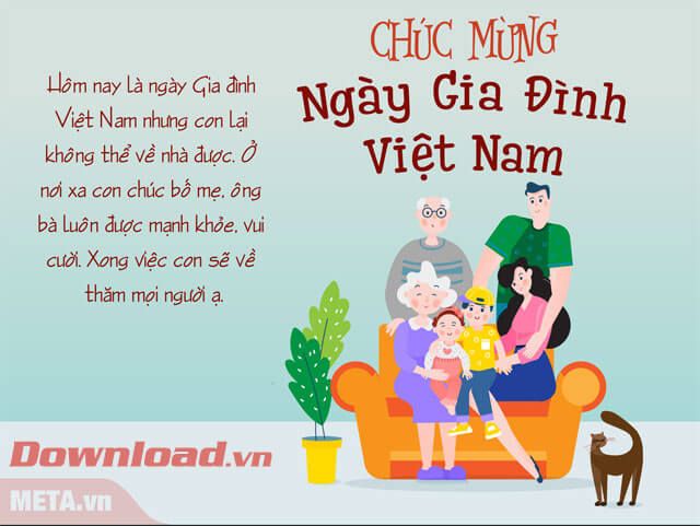 Thiệp chúc mừng Ngày Gia đình Việt Nam ngày 28/6