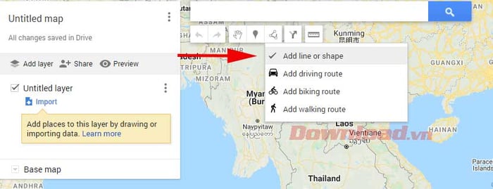 Thêm đường hoặc hình dạng vào Google Maps một cách dễ dàng