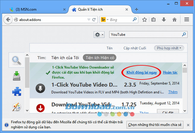 Hướng dẫn tải video từ YouTube trên Firefox