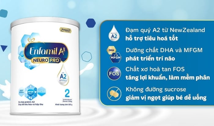 Sữa bột Enfamil A2 Neuropro Follow Up Formula số 2 800g (6 - 12 tháng)