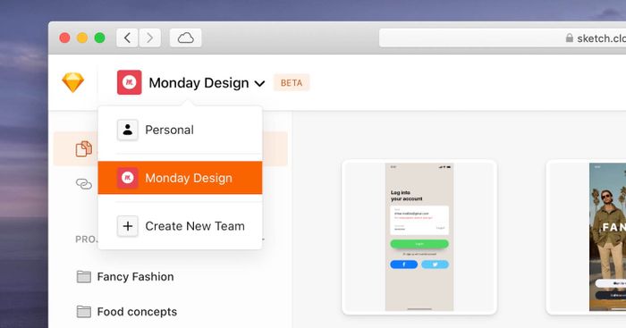 Chuyển Đổi Giữa Các Dự Án Trong Sketch Cloud