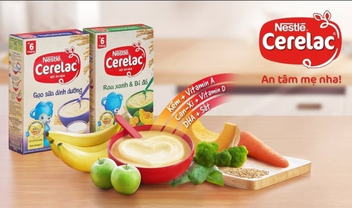 Bột ăn dặm Nestlé Cerelac rau xanh, bí đỏ hộp 200g (từ 6 tháng)