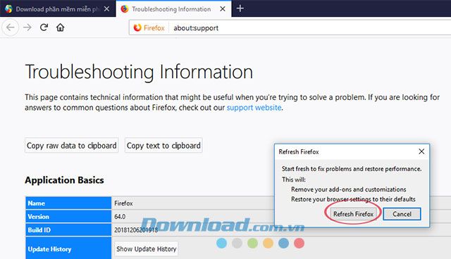 Xác nhận Làm mới Firefox