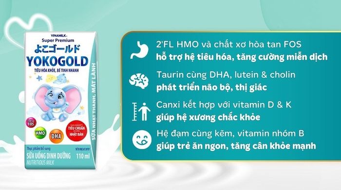 Thùng 48 hộp sữa pha sẵn Vinamilk Yoko Gold hộp 110ml