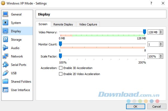 Tăng Bộ Nhớ Video lên 128 MB