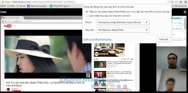 chia sẻ màn hình với người bạn chat