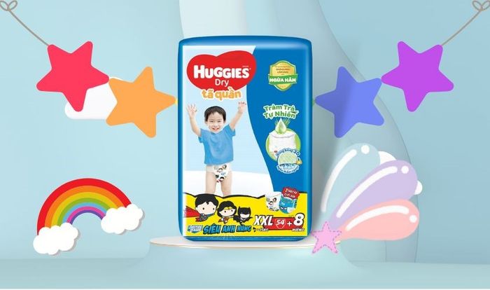 Tã quần Huggies Dry cực đại size XXL 62 miếng (Trên 15 kg)