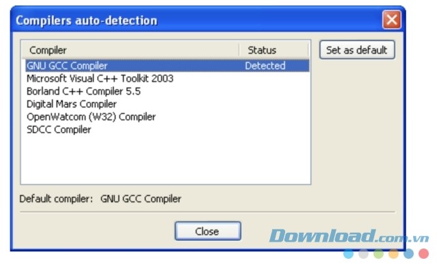 Chọn trình biên dịch ưa thích trong Code::Blocks