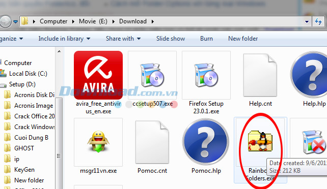 Mở Rainbow Folders