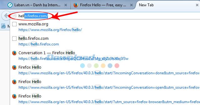 tìm kiếm với từ khóa Firefox Hello