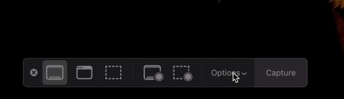 Thanh công cụ chụp màn hình trên macOS Mojave