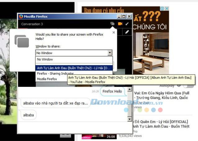 Chọn màn hình muốn chia sẻ