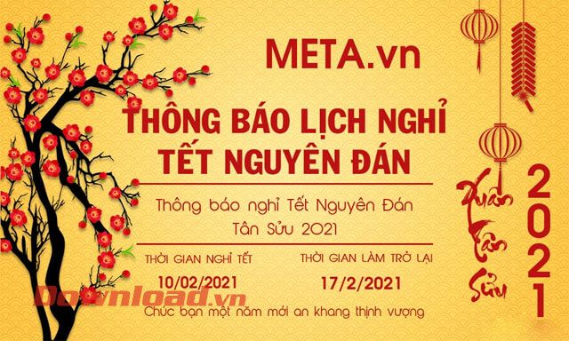 Banner thông báo nghỉ Tết Nguyên Đán 2021