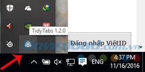 Biểu tượng trên thanh Taskbar