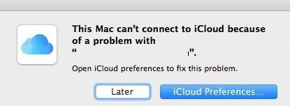 Lỗi không thể kết nối với iCloud
