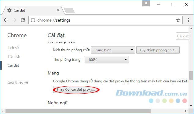 Thay đổi Proxy