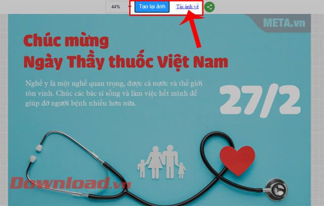 Nhấp chuột vào nút Tải ảnh về