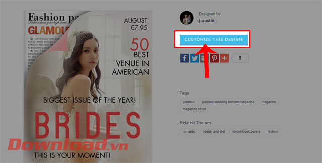 Nhấp chuột vào nút Customize this Design