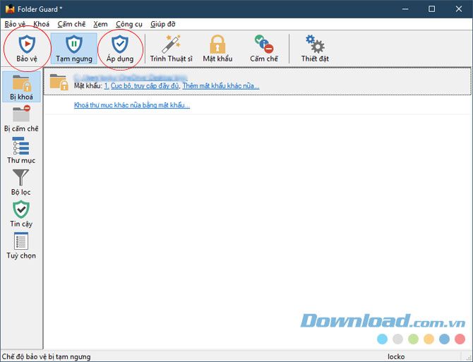 Sử Dụng Folder Guard