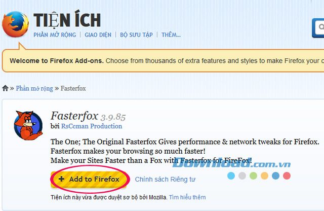 Cách làm cho Firefox nhanh hơn với Fasterfox