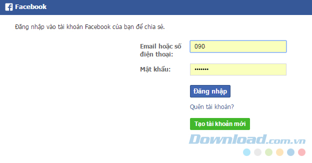 Chia sẻ qua Facebook