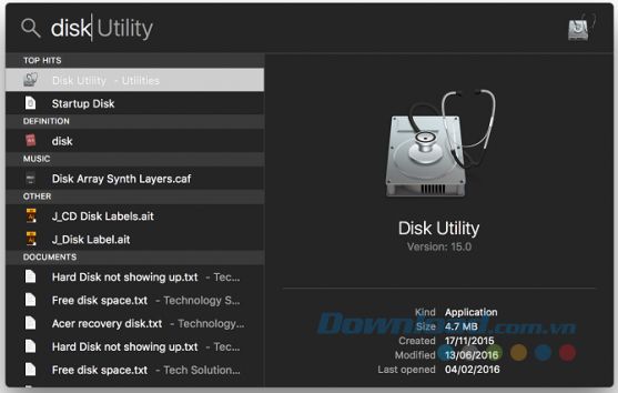 Tiện ích Disk Utility