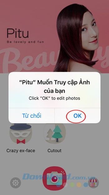 Cho phép truy cập vào thư viện ảnh