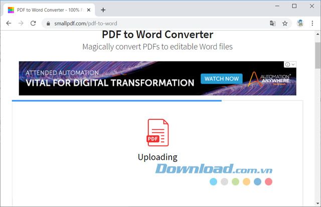 Tải lên tệp PDF từ máy tính để chuyển đổi sang Word